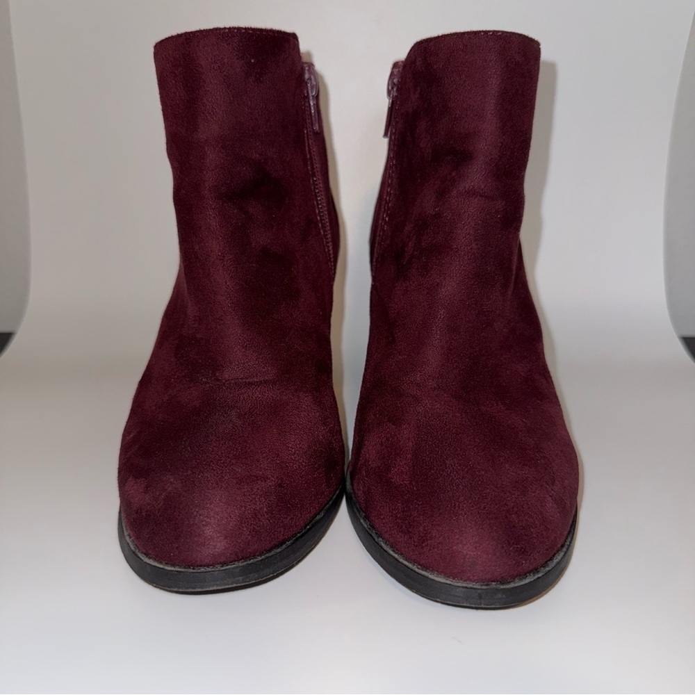 Charlotte Russe Deep Red Suede Ankle Boots